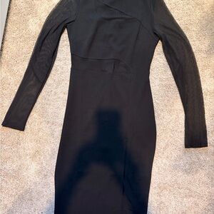 Black Long Sleeve Dress Mesh bodycon